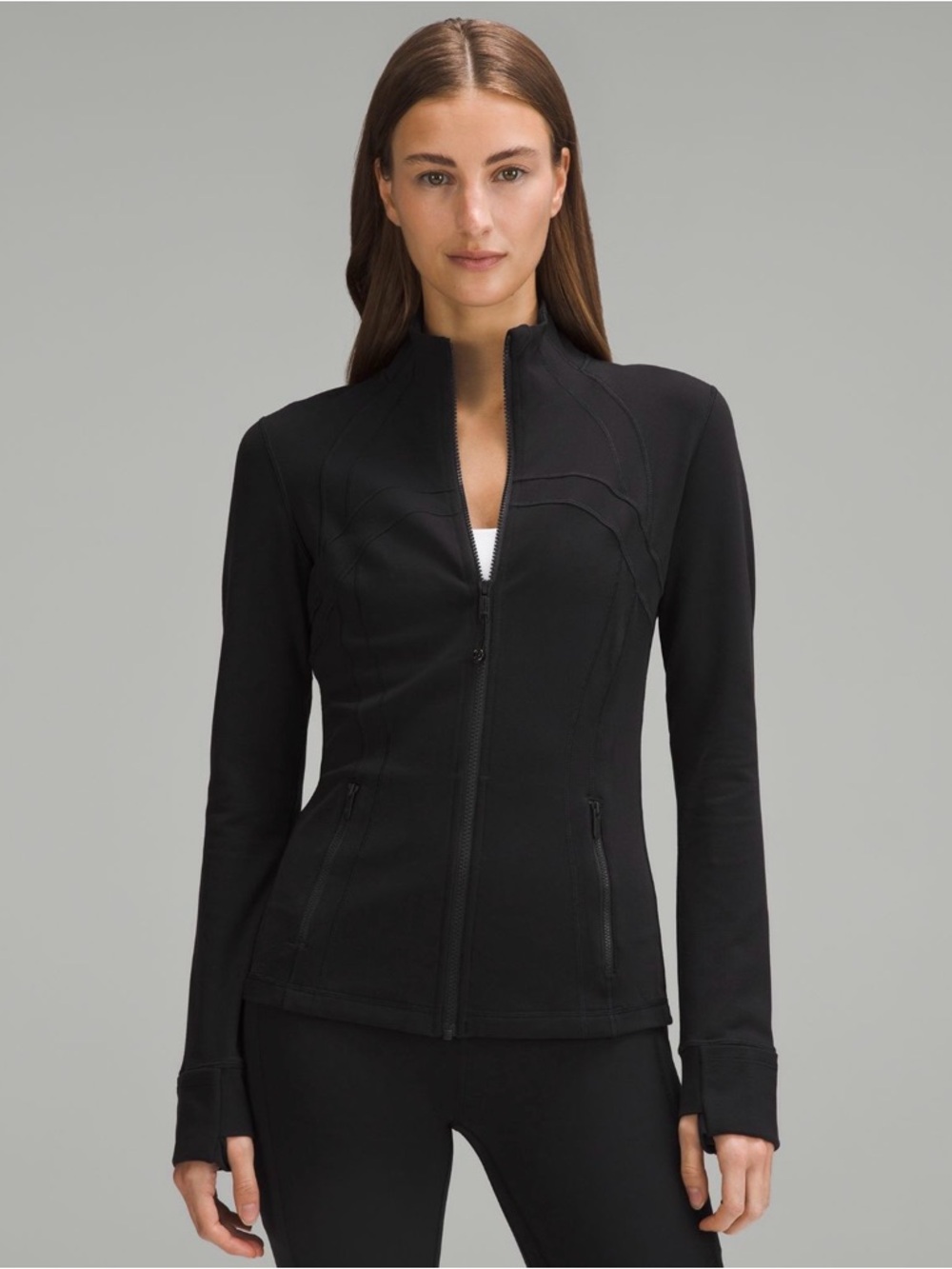 lululemon athletica Black Fitted Zip Bomber Jacket